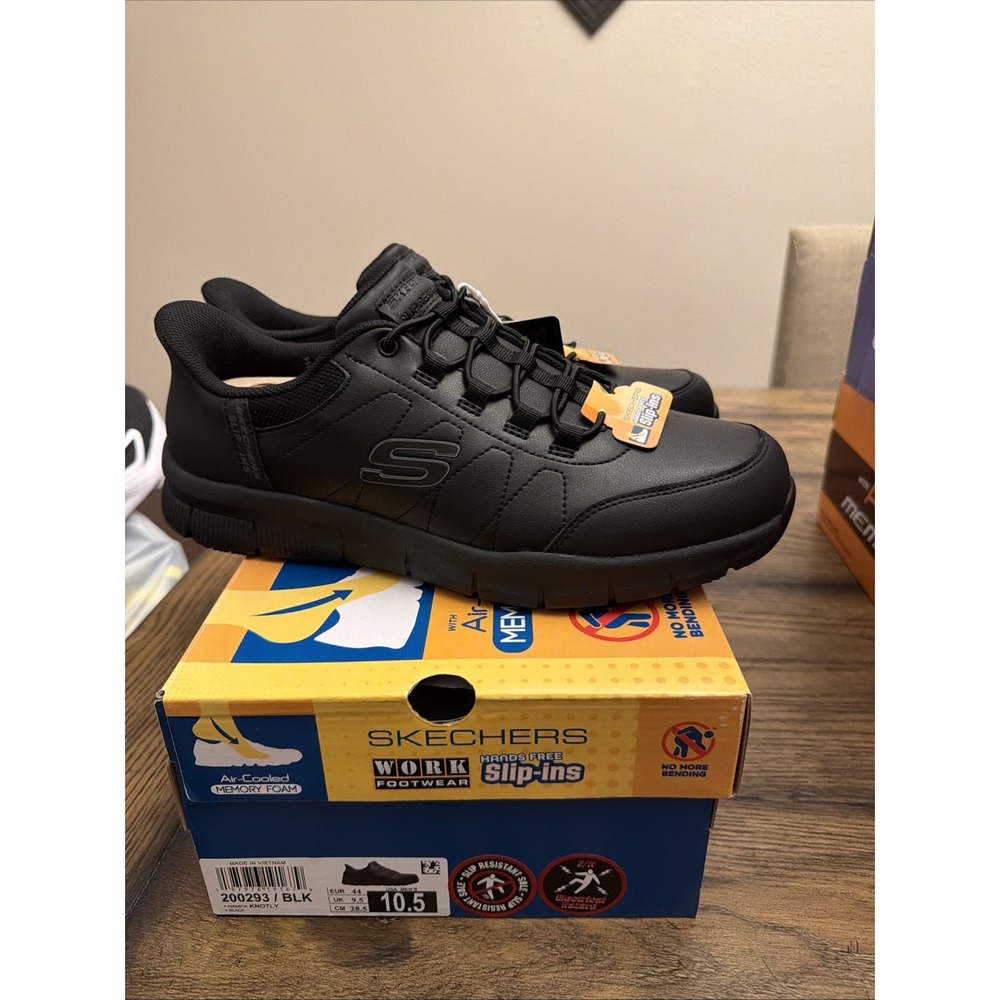 Skechers Work Nampa-Knotly Slip Resistant Shoe – Black – Men's Size 12